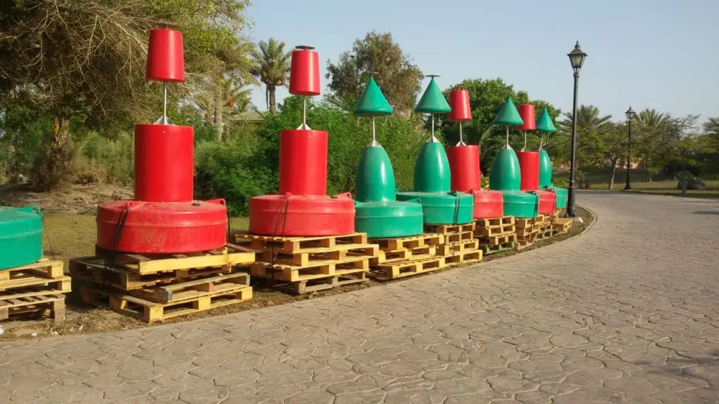 Entry channel marker buoys