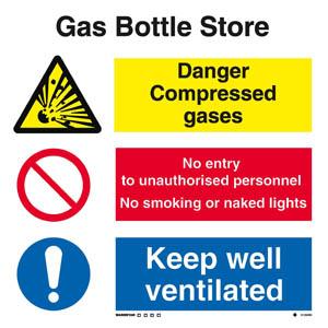 Gas bottle store combination sign