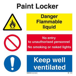 Paint Locker combination sign