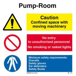 Pump room combination sign